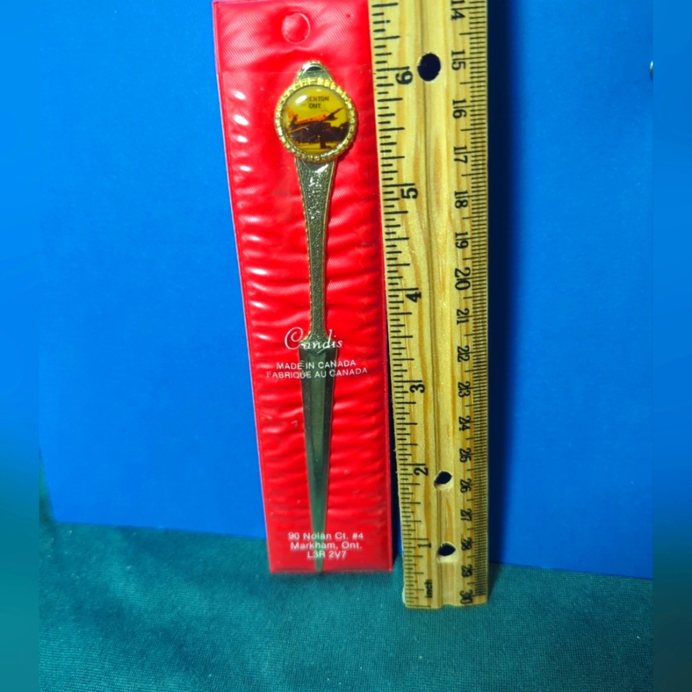Letter Opener Vintage Candis Trenton Ont Gold Made In Canada